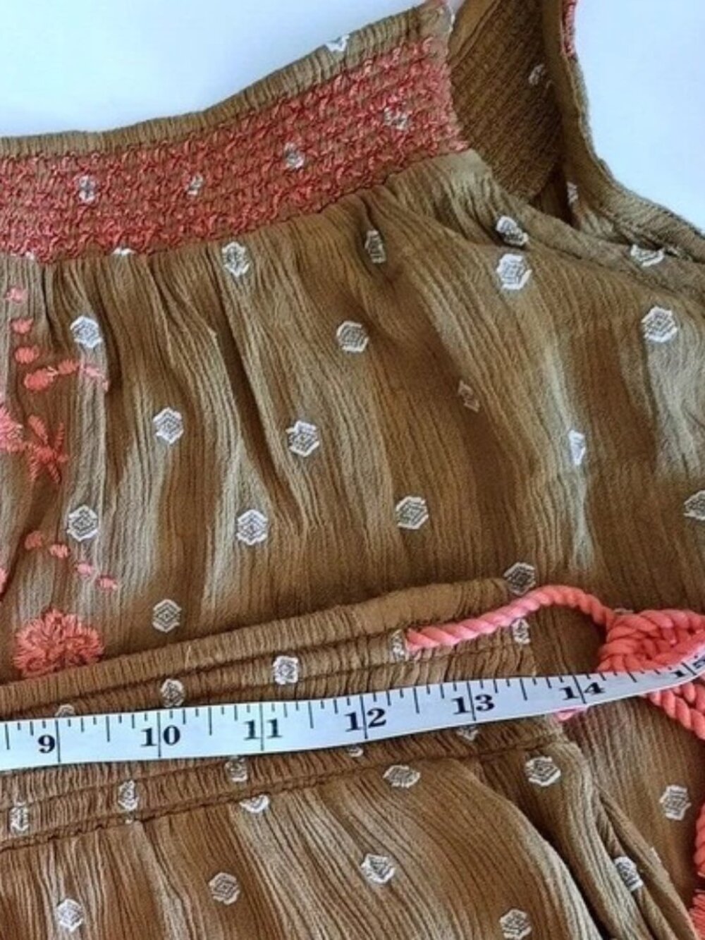 Free People Hearts Rising Embroidered Top & Pants In Moss Size M NWT - Picture 9 of 11